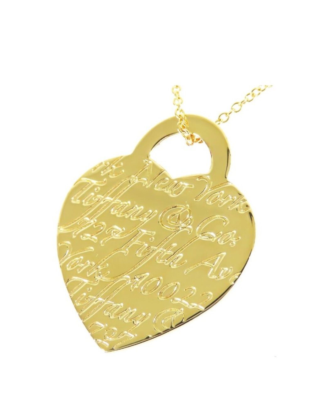 Tiffany & Co Notes Heart Pendant Yellow Gold 18k Necklace